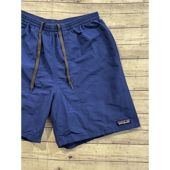 PATAGONIA Mens Baggies Nylon Short Sz S Blue Mesh Lined Active Gym 7” Inseam - Picture 5 of 16